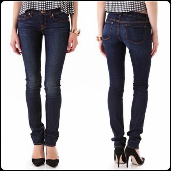 J Brand Denim - J BRAND Dark Wash Mid Rise Pencil Leg Skinny Jeans Size: 28